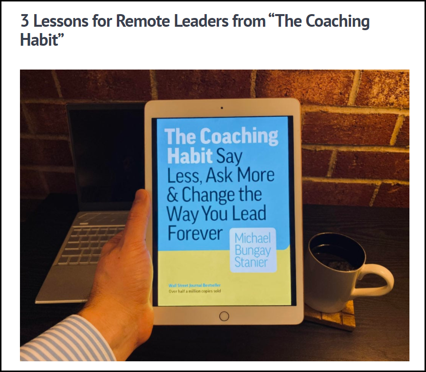The Coaching Habit Blog Post