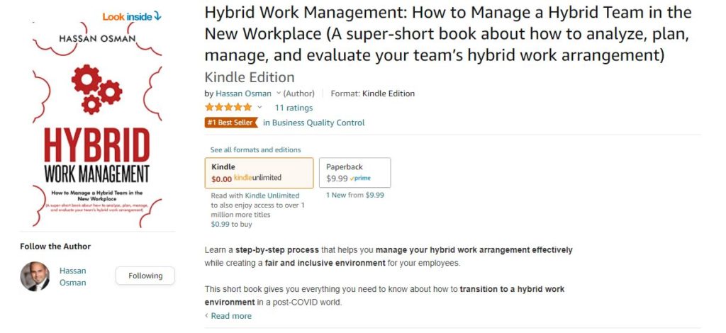 Hybrid Work Management hit the No. 1 Amazon Best Seller list