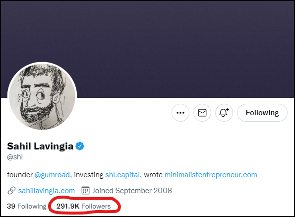 Sahil Lavingia Twitter Profile