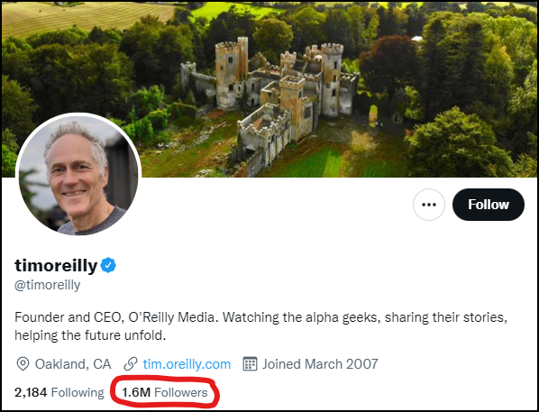 Tim O'Reilly Twitter Profile
