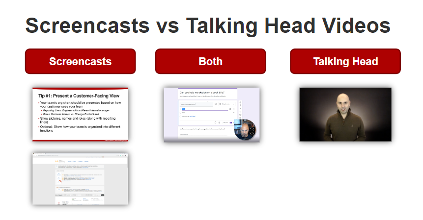 Screencasts vs. Talking-Head Videos on Udemy: When To Use Different Types